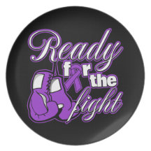 Pancreatic Cancer Gloves Ready For The Fight Party Plates