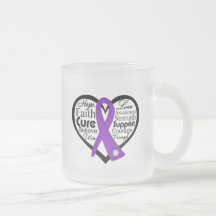 Pancreatic Cancer Heart Ribbon Collage Coffee Mugs