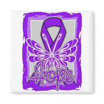 Pancreatic Cancer Hope Butterfly Portrait Refrigerator Magnet