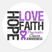 Pancreatic Cancer Hope Love Faith Sticker