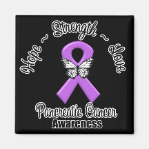 Pancreatic Cancer Hope Strength Love Fridge Magnet