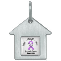 Pancreatic Cancer Hope Strength Love Pet ID Tag