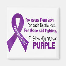 Pancreatic Cancer I Proudly Wear Purple Refrigerator Magnets