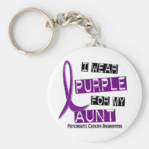 Pancreatic Cancer I WEAR PURPLE 37 Aunt Keychains