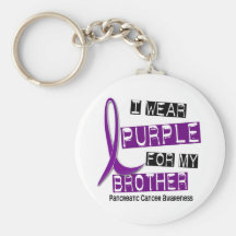 Pancreatic Cancer I WEAR PURPLE 37 Brother Keychain