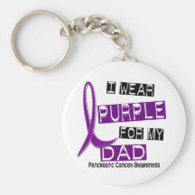 Pancreatic Cancer I WEAR PURPLE 37 Dad Key Chain