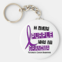 Pancreatic Cancer I WEAR PURPLE 37 Grandma Key Chain