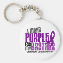 Pancreatic Cancer I Wear Purple For My Brother 6.2 Keychains