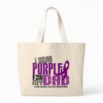 Pancreatic Cancer I Wear Purple For My Dad 6.2 Canvas Bags