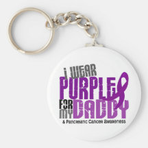 Pancreatic Cancer I Wear Purple For My Daddy 6.2 Keychain