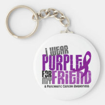 Pancreatic Cancer I Wear Purple For My Friend 6.2 Keychain