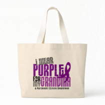 Pancreatic Cancer I Wear Purple For My Grandma 6.2 Tote Bags