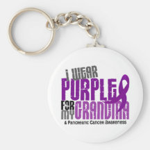 Pancreatic Cancer I Wear Purple For My Grandma 6.2 Key Chains