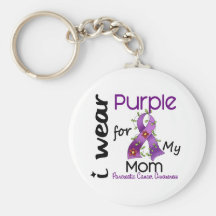 Pancreatic Cancer I Wear Purple For My Mom 43 Key Chain