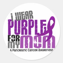 Pancreatic Cancer I Wear Purple For My Mom 6.2 Stickers