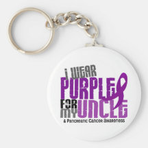 Pancreatic Cancer I Wear Purple For My Uncle 6.2 Key Chain