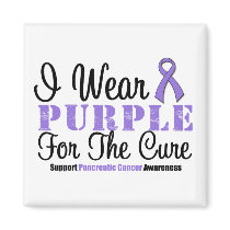 Pancreatic Cancer I Wear Purple For The Cure magnets