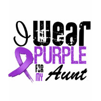 Pancreatic Cancer I Wear Purple Ribbon AUNT t-shirts