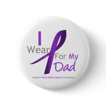Pancreatic Cancer I Wear Purple Ribbon Dad Button