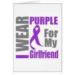 Pancreatic Cancer I Wear Purple Ribbon Girlfriend Greeting Cards