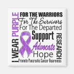 Pancreatic Cancer I Wear Purple Ribbon TRIBUTE magnets