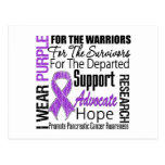 Pancreatic Cancer I Wear Purple Ribbon TRIBUTE postcards