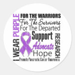 Pancreatic Cancer I Wear Purple Ribbon TRIBUTE stickers