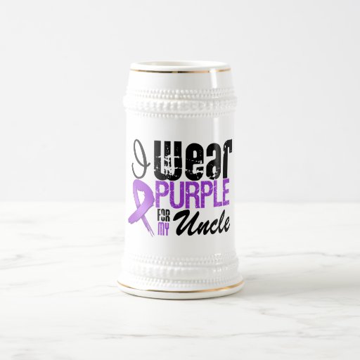 Pancreatic Cancer I Wear Purple Ribbon UNCLE Mugs