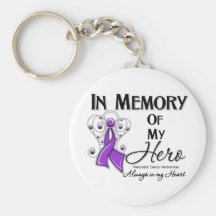 Pancreatic Cancer In Memory of My Hero Keychain