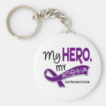 Pancreatic Cancer MY HERO MY BROTHER-IN-LAW 42 Keychain