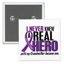 Pancreatic Cancer NEVER KNEW A HERO 2 Grandmother Pin