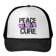 Pancreatic Cancer Peace Love Cure Mesh Hat