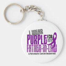 Pancreatic Cancer Purple For My Father-In-Law 6.2 Keychain