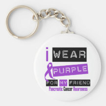 Pancreatic Cancer Purple Ribbon For My Friend Keychains
