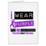 Pancreatic Cancer Purple Ribbon For My Girlfriend Greeting Card