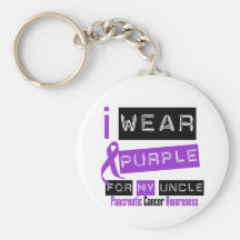 Pancreatic Cancer Purple Ribbon For My Uncle Key Chain