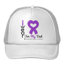 Pancreatic Cancer Purple Ribbon Support Dad Trucker Hat