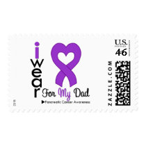 Pancreatic Cancer Purple Ribbon Support Dad postage by cancerapparel Pancreatic Cancer Purple Ribbon Support Dad postage