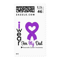 Pancreatic Cancer Purple Ribbon Support Dad Postage