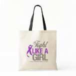 Pancreatic Cancer Ribbon - Fight Like a Girl bags