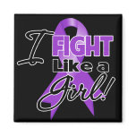 Pancreatic Cancer Ribbon - I Fight Like a Girl magnets