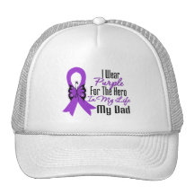 Pancreatic Cancer Ribbon My Hero My Dad Trucker Hat