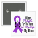 Pancreatic Cancer Ribbon My Hero My Mom Pin