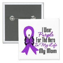 Pancreatic Cancer Ribbon My Hero My Mom Pin