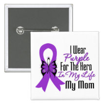 Pancreatic Cancer Ribbon My Hero My Mom Pin