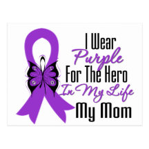 Pancreatic Cancer Ribbon My Hero My Mom Post Card