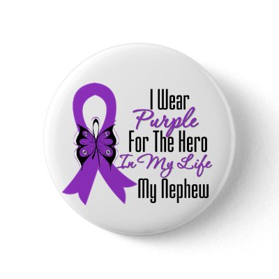 Pancreatic Cancer Ribbon My Hero My Nephew pin