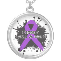 Pancreatic Cancer Splatter - Fight Like a Girl Pendant