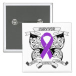 Pancreatic Cancer Survivor Butterfly Strength Pinback Button