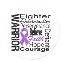 Pancreatic Cancer Warrior Collage Round Sticker